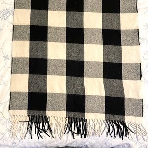 J. Crew black and white buffalo check scarf